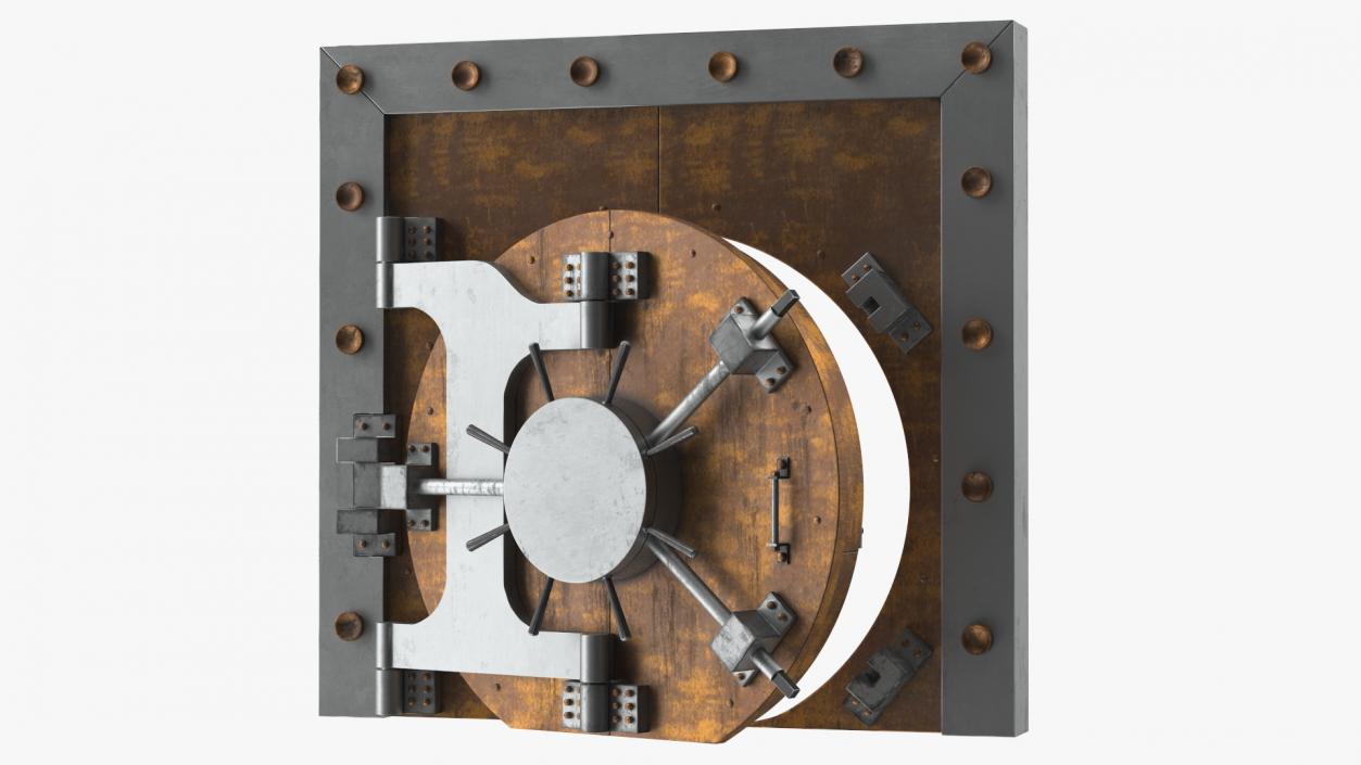 Antique Round Bank Vault Door 3D model