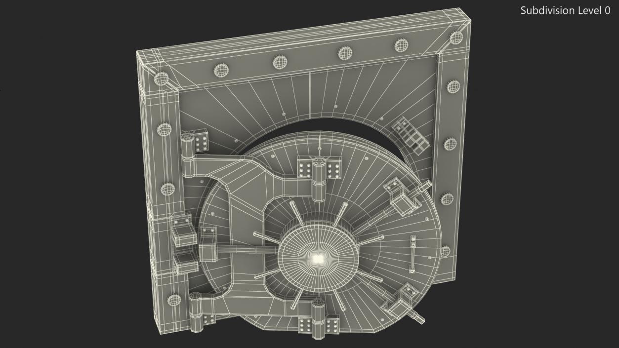 Antique Round Bank Vault Door 3D model