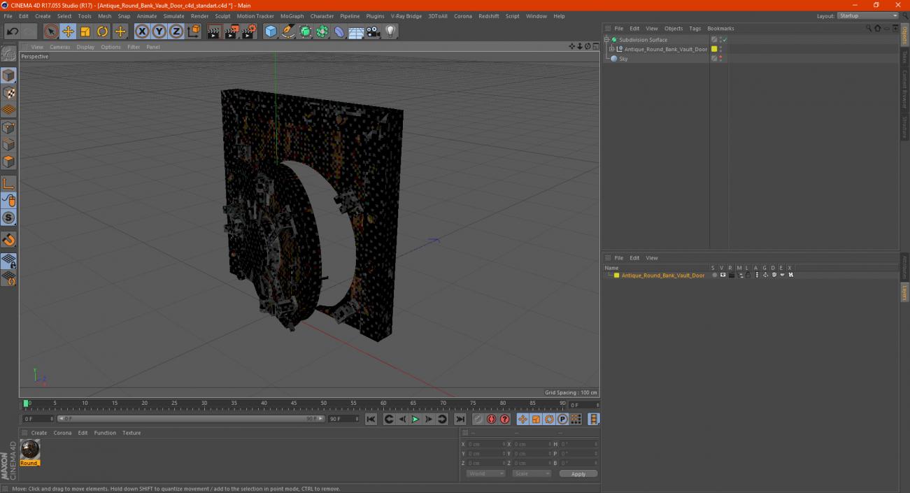 Antique Round Bank Vault Door 3D model