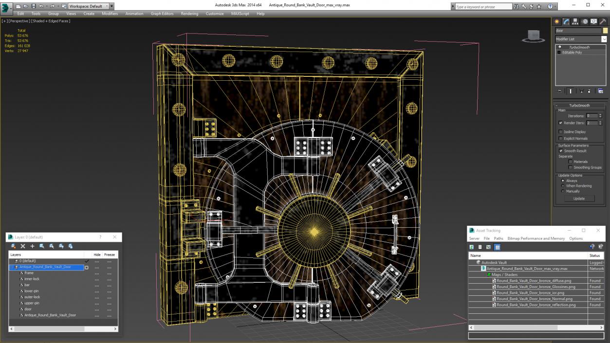 Antique Round Bank Vault Door 3D model