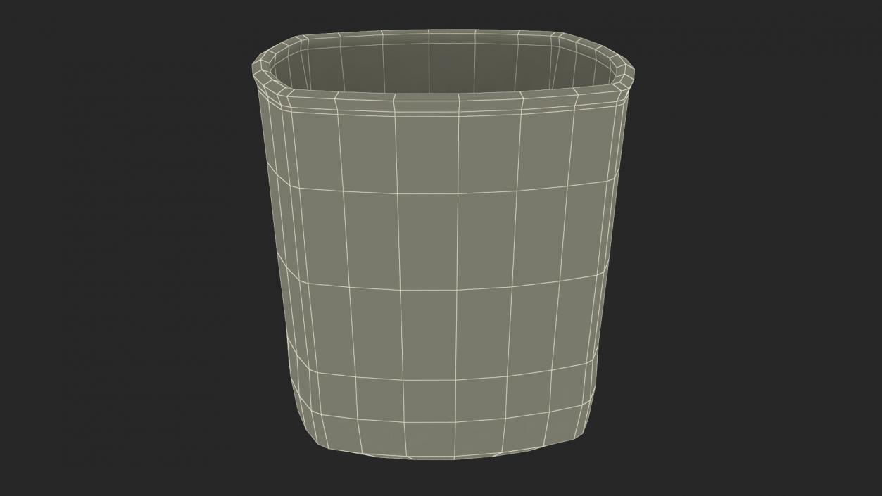 Square Base Drinking Glass Thick Bottom 3D model