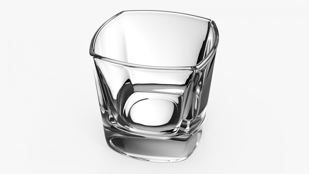 Square Base Drinking Glass Thick Bottom 3D model