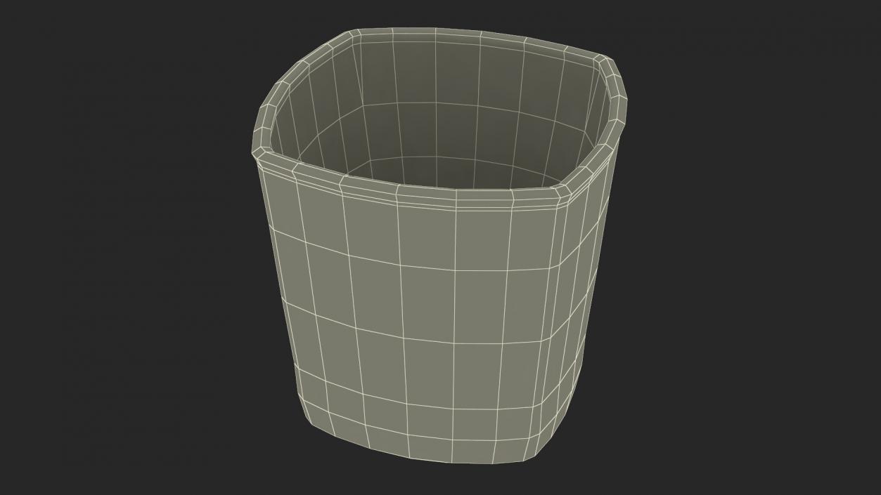 Square Base Drinking Glass Thick Bottom 3D model