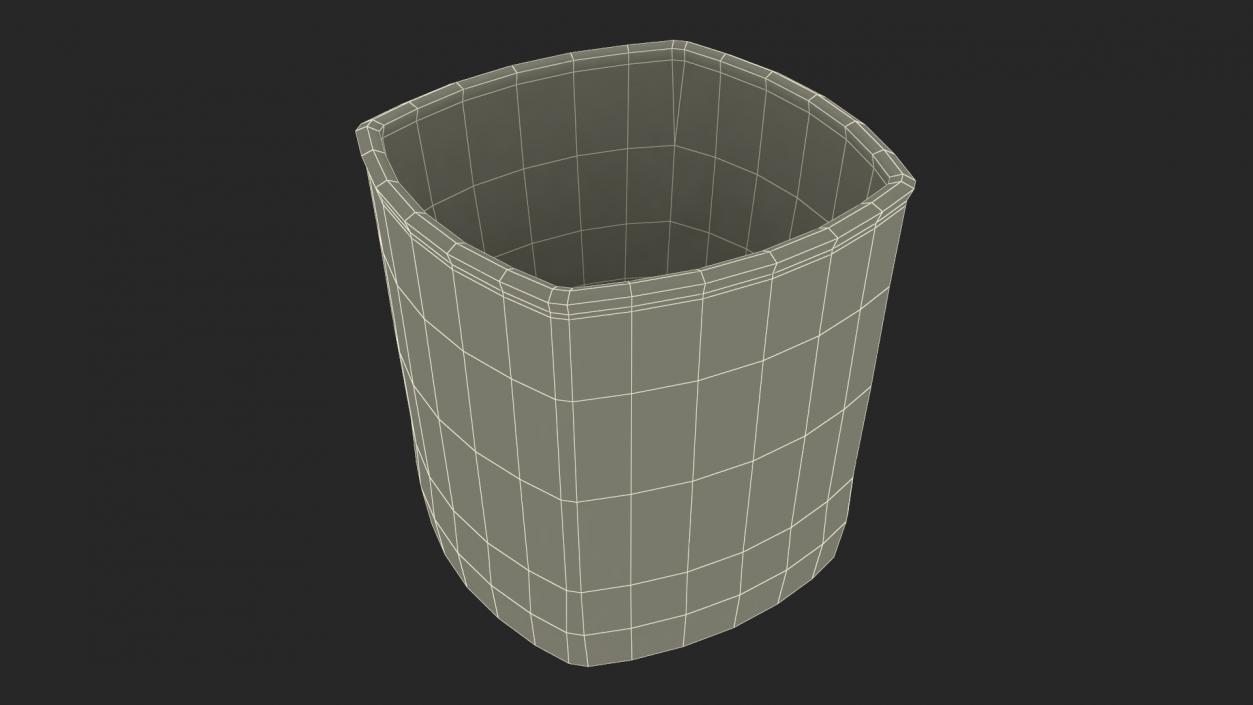 Square Base Drinking Glass Thick Bottom 3D model