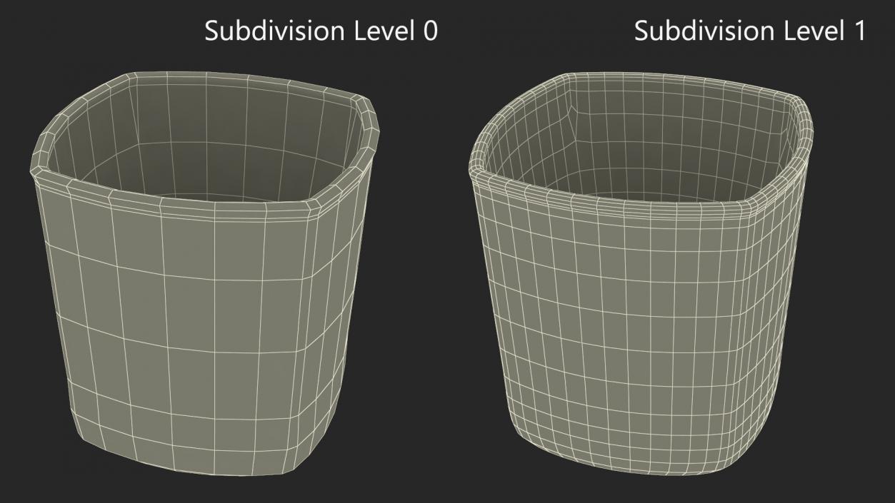 Square Base Drinking Glass Thick Bottom 3D model