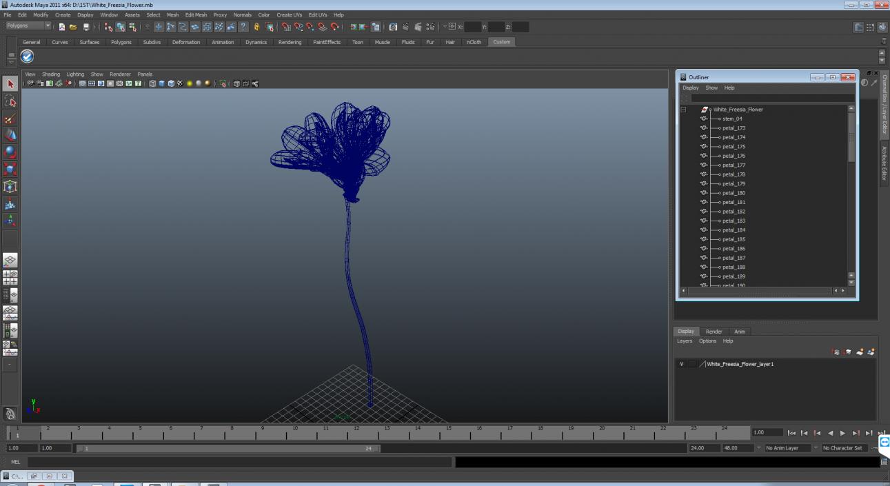 3D Red Freesia Flower model