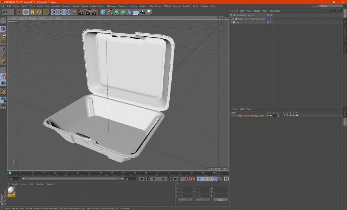 3D model Disposable Food Tray Open