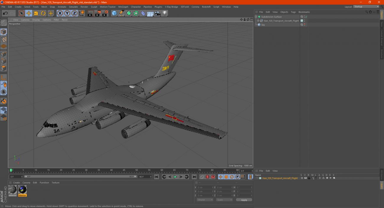 Xian Y20 Transport Aircraft Flight 3D model