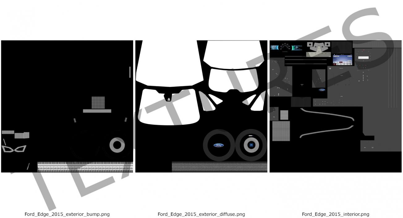 3D Ford Edge 2015 Rigged