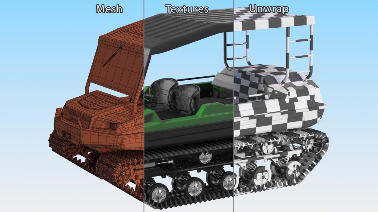 Tinger Track Vehicle Rigged 3D