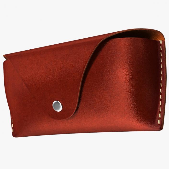 3D Leather Sunglasses Case Closed Brown