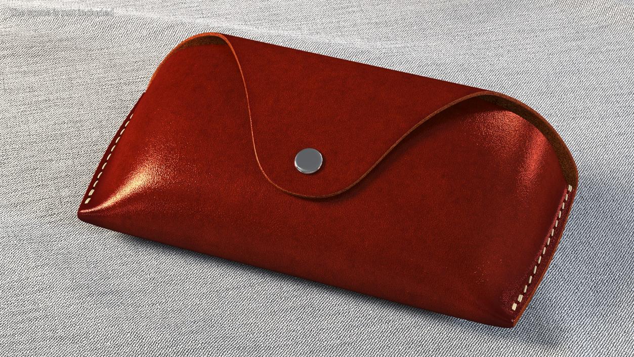 3D Leather Sunglasses Case Closed Brown