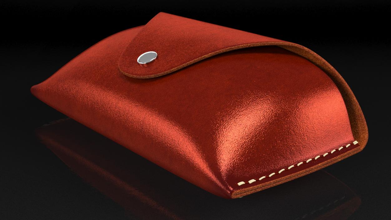 3D Leather Sunglasses Case Closed Brown