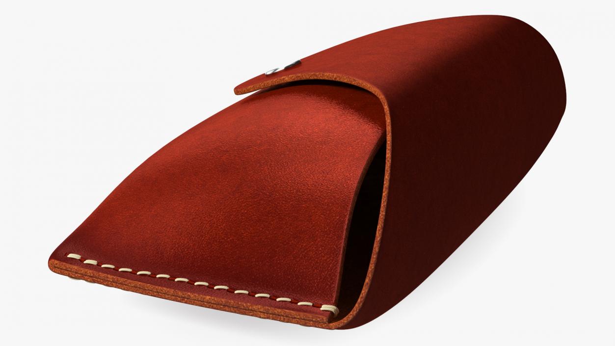 3D Leather Sunglasses Case Closed Brown