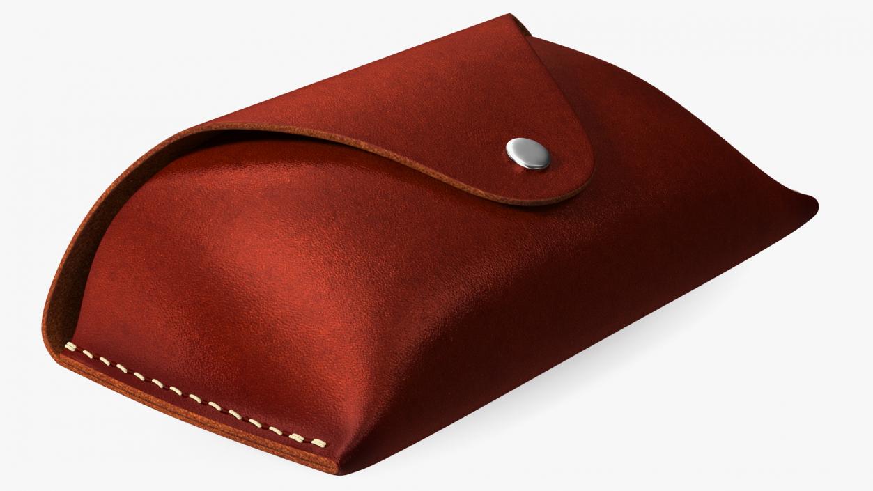 3D Leather Sunglasses Case Closed Brown