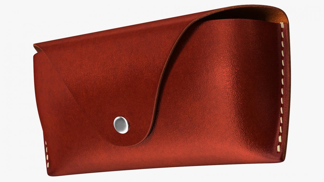 3D Leather Sunglasses Case Closed Brown