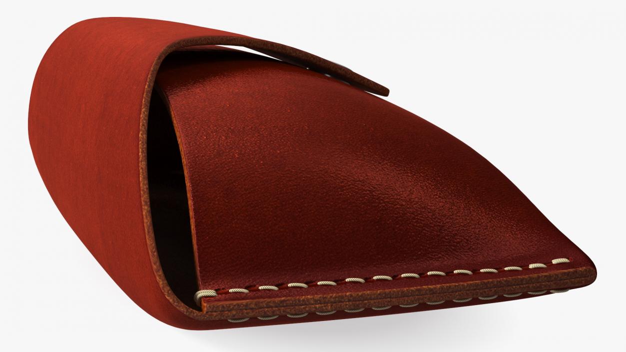 3D Leather Sunglasses Case Closed Brown