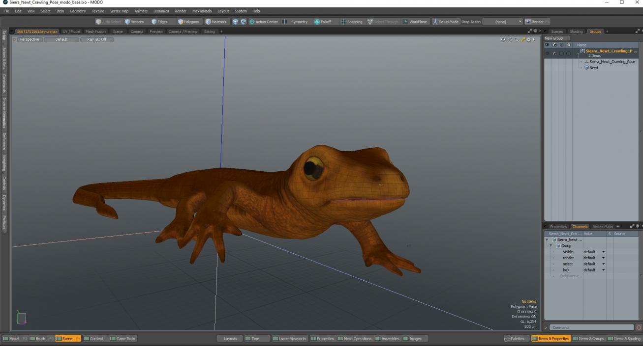 3D model Sierra Newt Crawling Pose