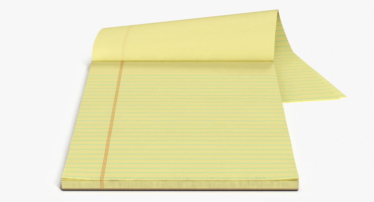 Blank Yellow Legal Pad 3D