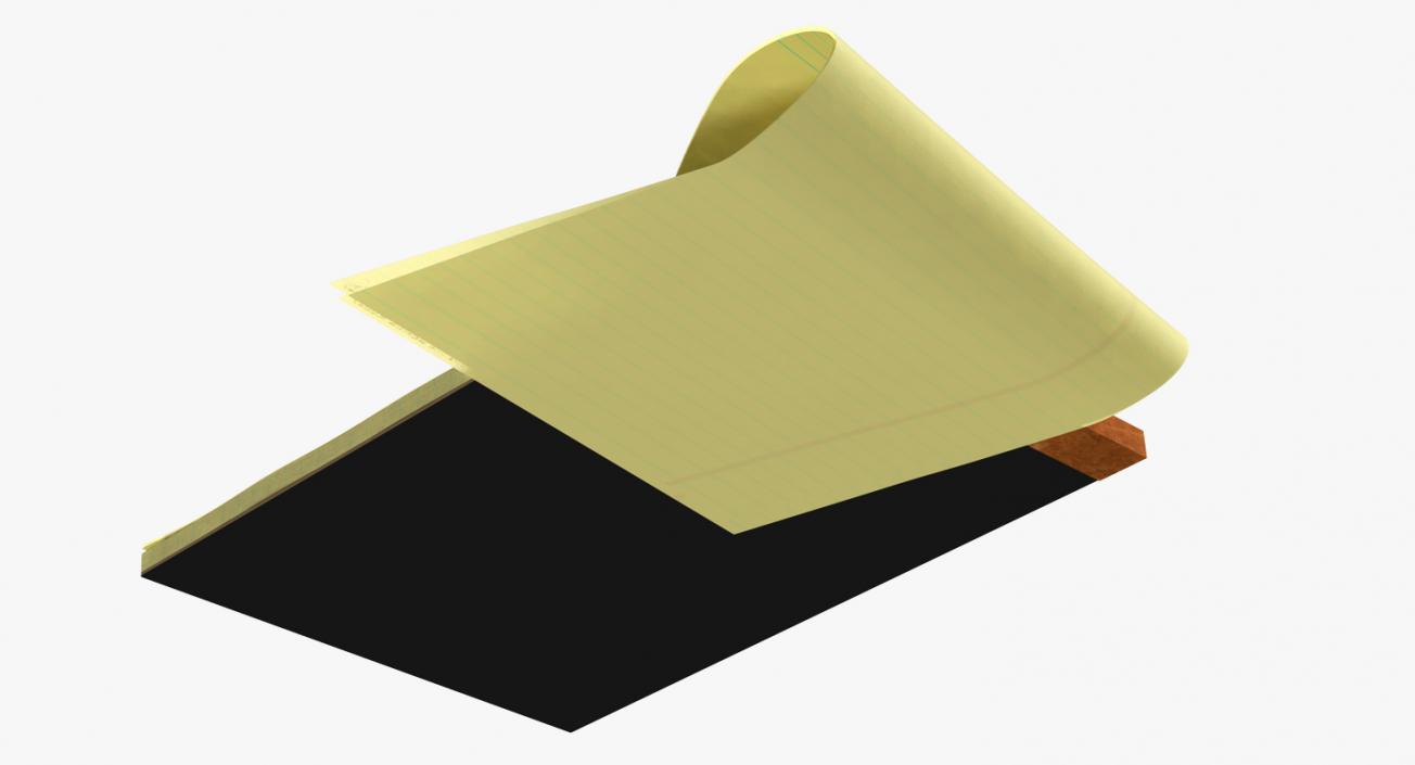 Blank Yellow Legal Pad 3D