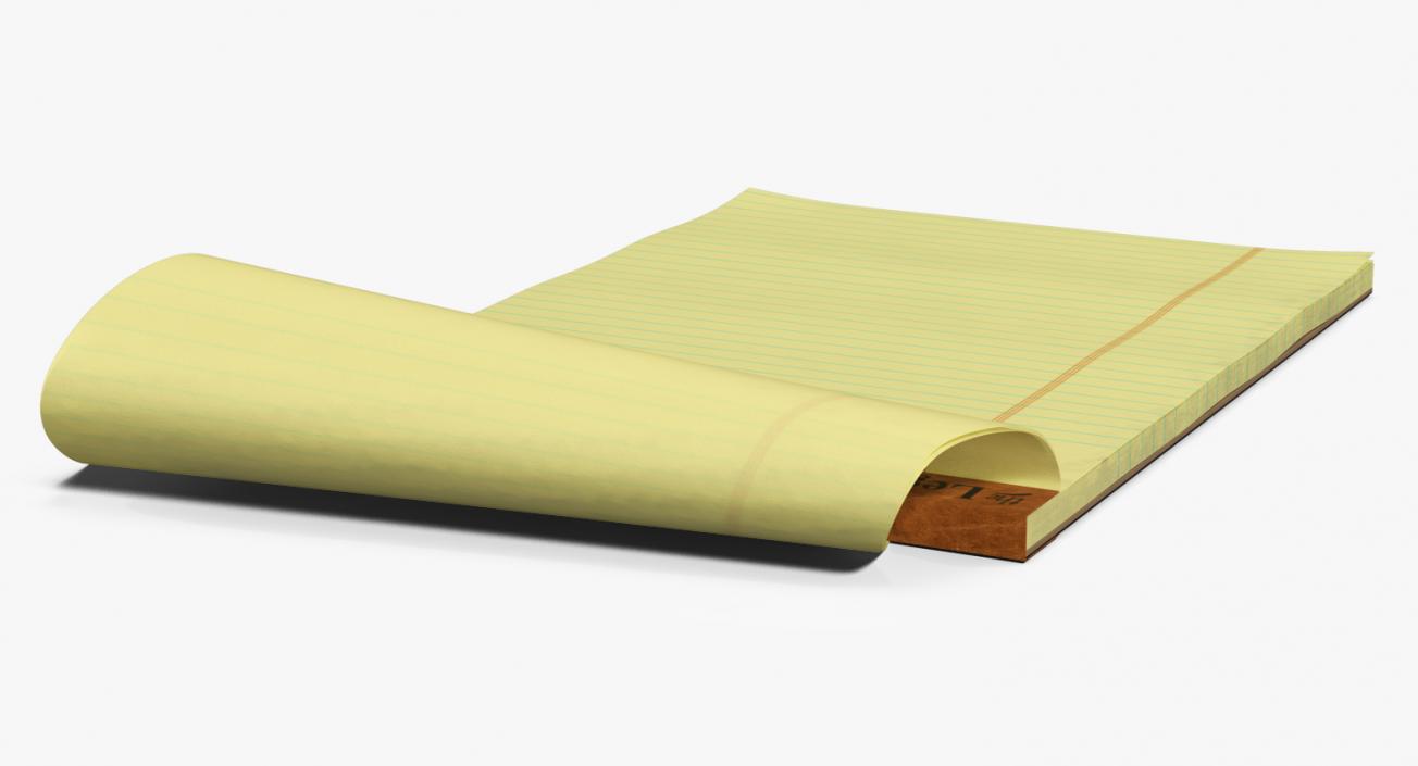 Blank Yellow Legal Pad 3D