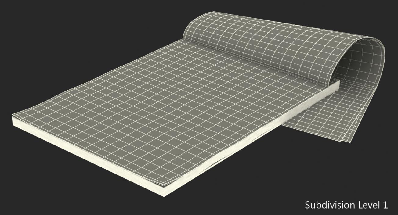 Blank Yellow Legal Pad 3D