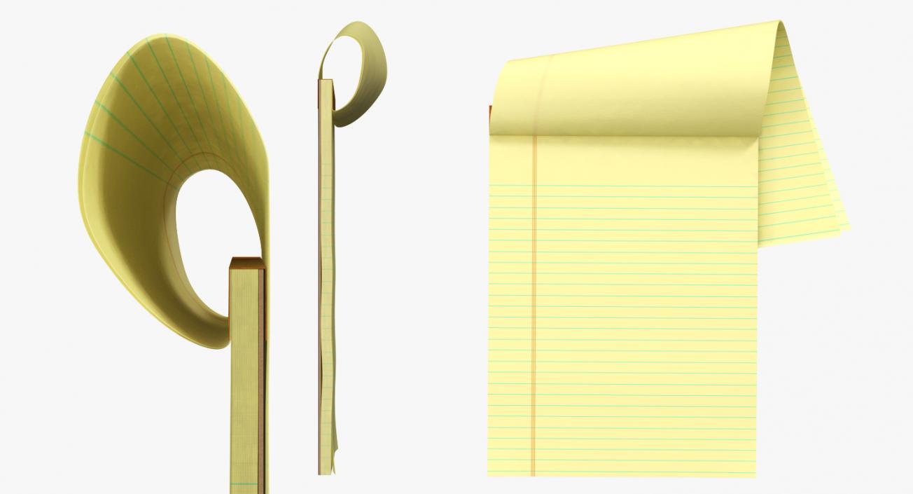 Blank Yellow Legal Pad 3D