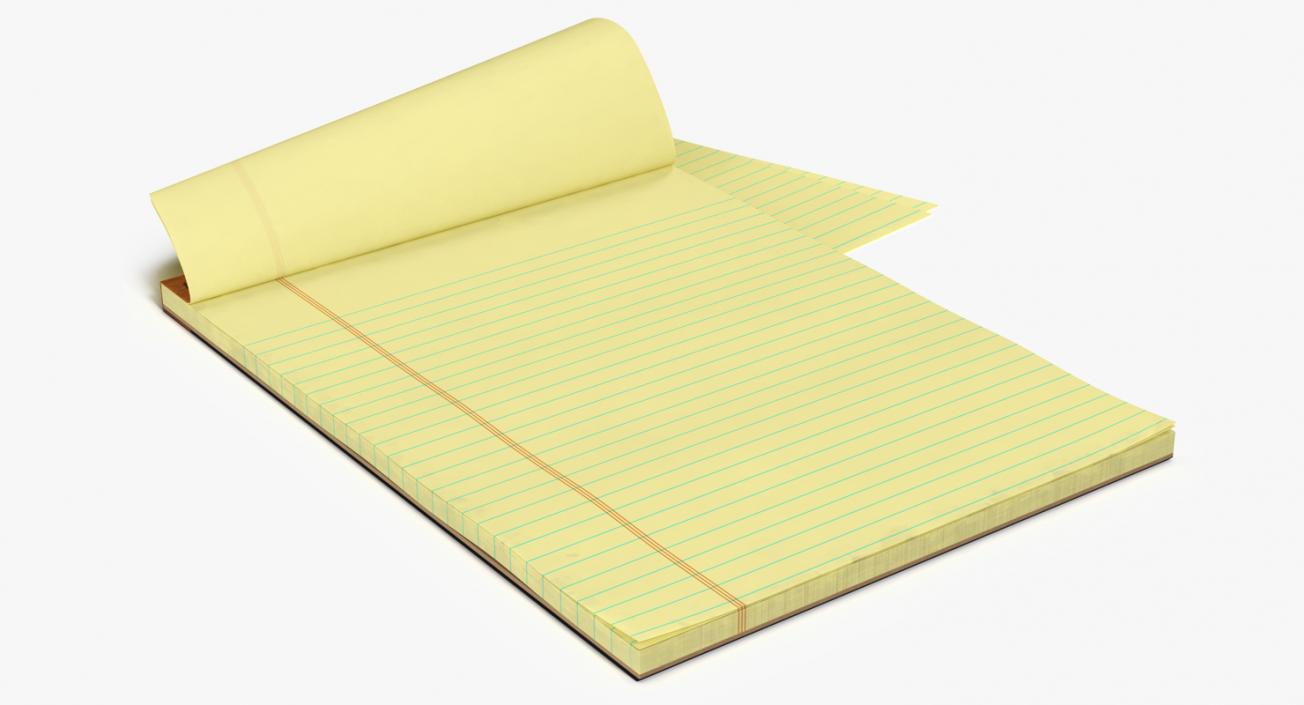 Blank Yellow Legal Pad 3D