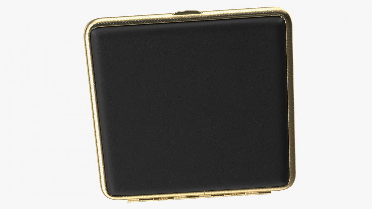 3D Metal Cigarette Case Gold and Black with Cigarettes