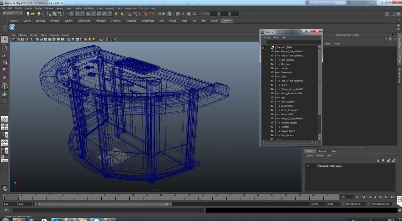 3D model Blackjack Table