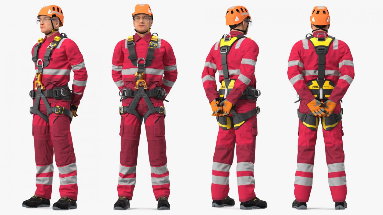 3D Alpinist Worker Waiting Pose model