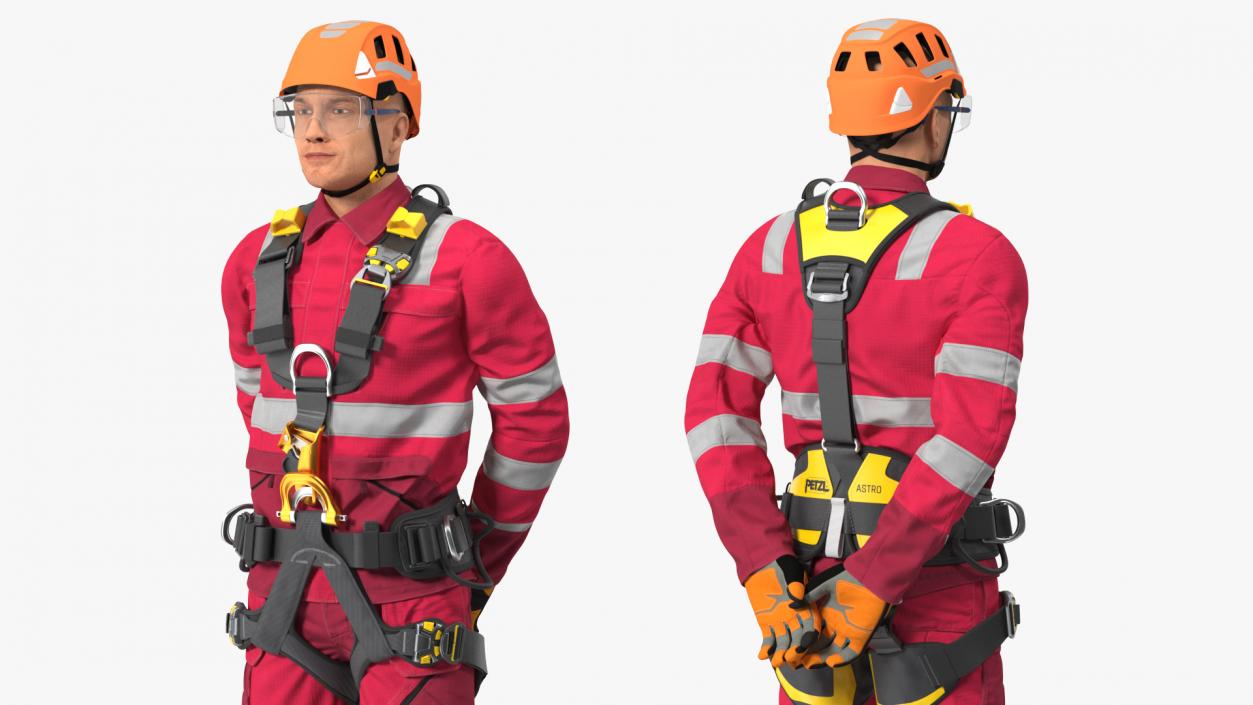 3D Alpinist Worker Waiting Pose model