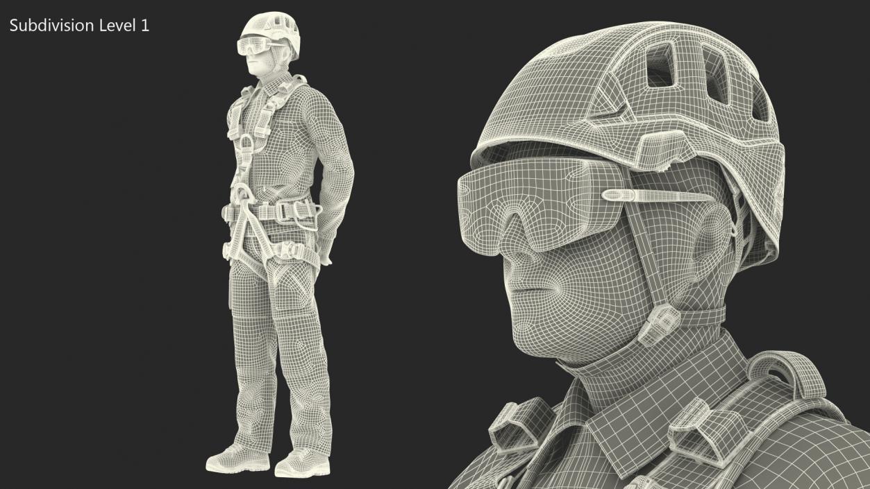 3D Alpinist Worker Waiting Pose model