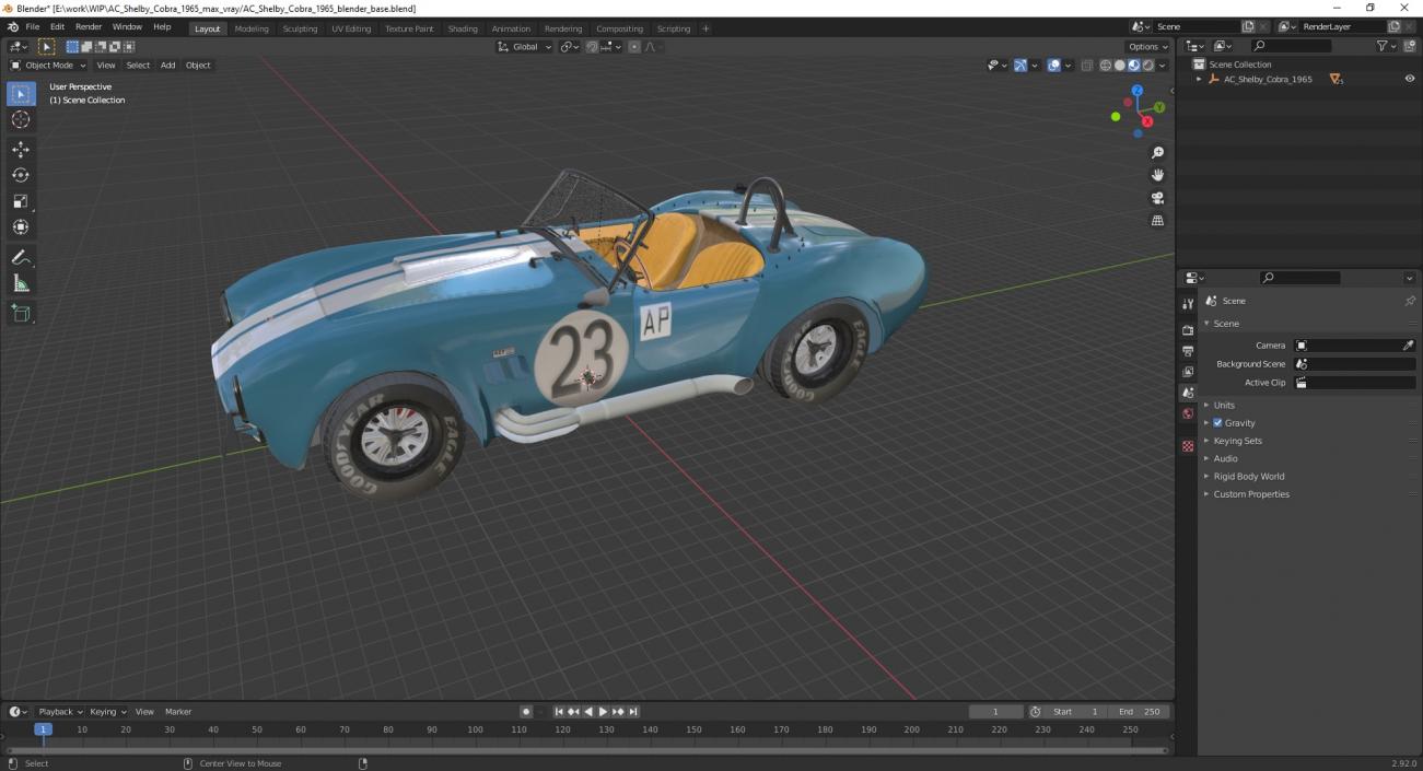 3D model AC Shelby Cobra 1965