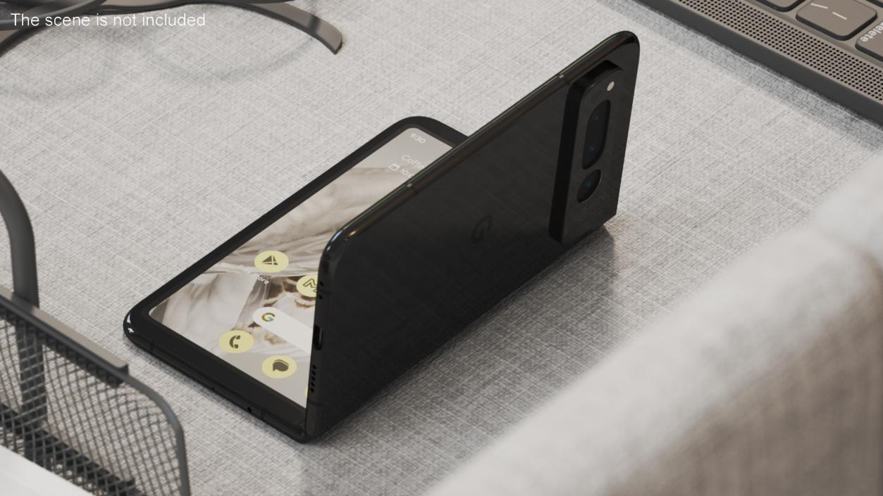 3D Google Pixel Fold Smartphone Obsidian Rigged for Cinema 4D model