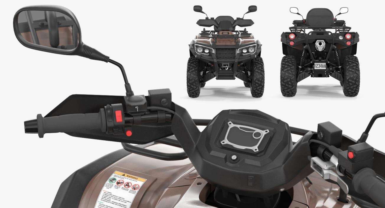 3D ATV Four Wheeler Bike Generic Rigged