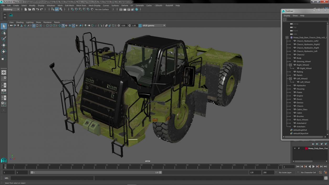 Heavy Duty Bare Chassis Dirty 3D model