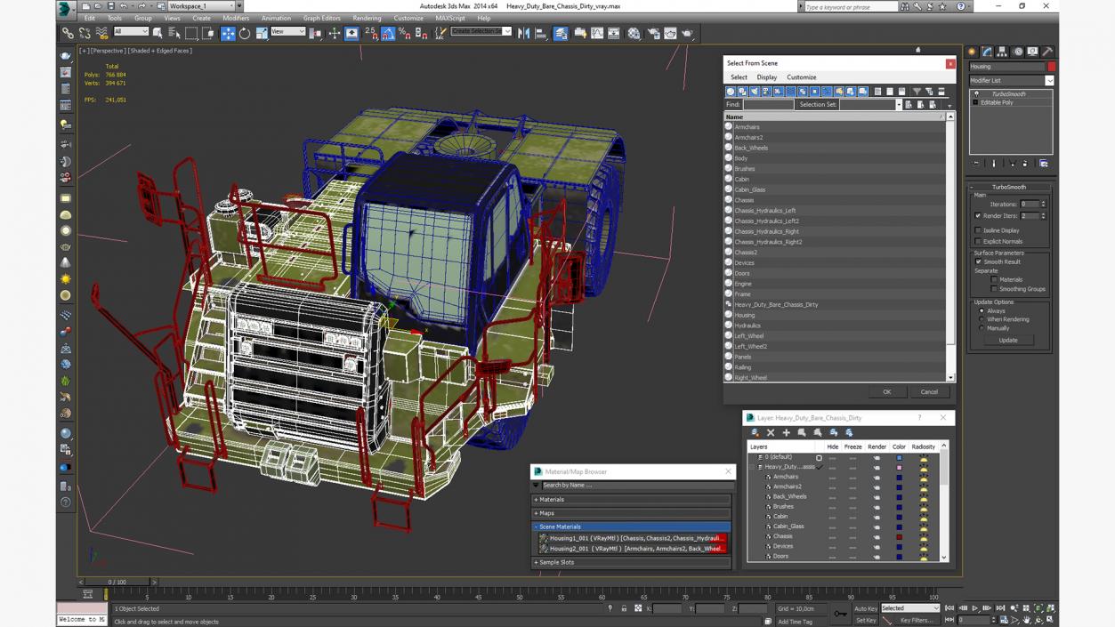 Heavy Duty Bare Chassis Dirty 3D model