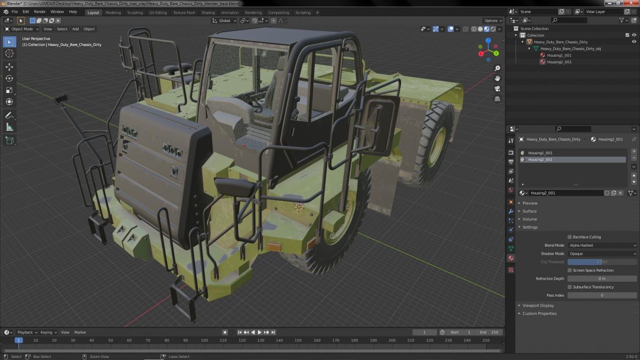 Heavy Duty Bare Chassis Dirty 3D model