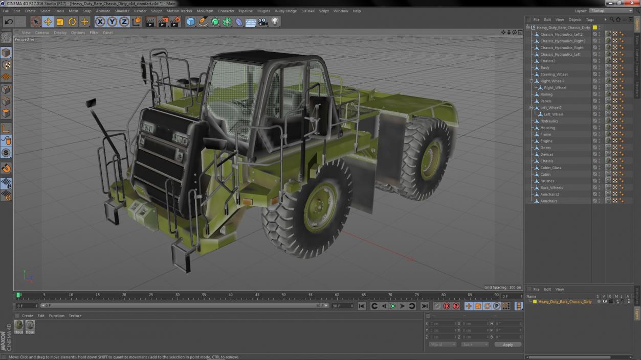 Heavy Duty Bare Chassis Dirty 3D model