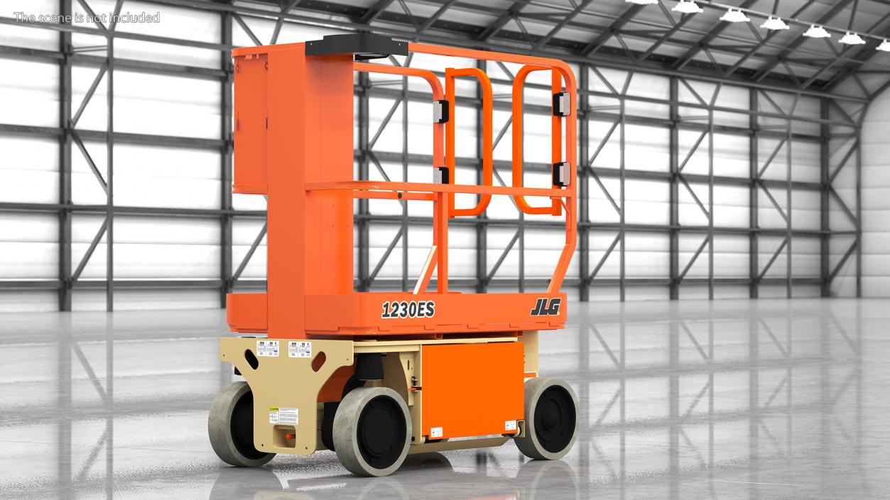 3D model JLG 1230ES Vertical Mast Lift New Rigged