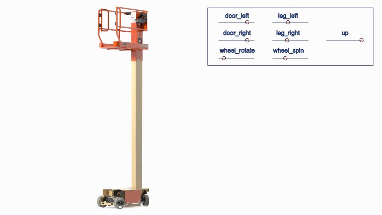 3D model JLG 1230ES Vertical Mast Lift New Rigged