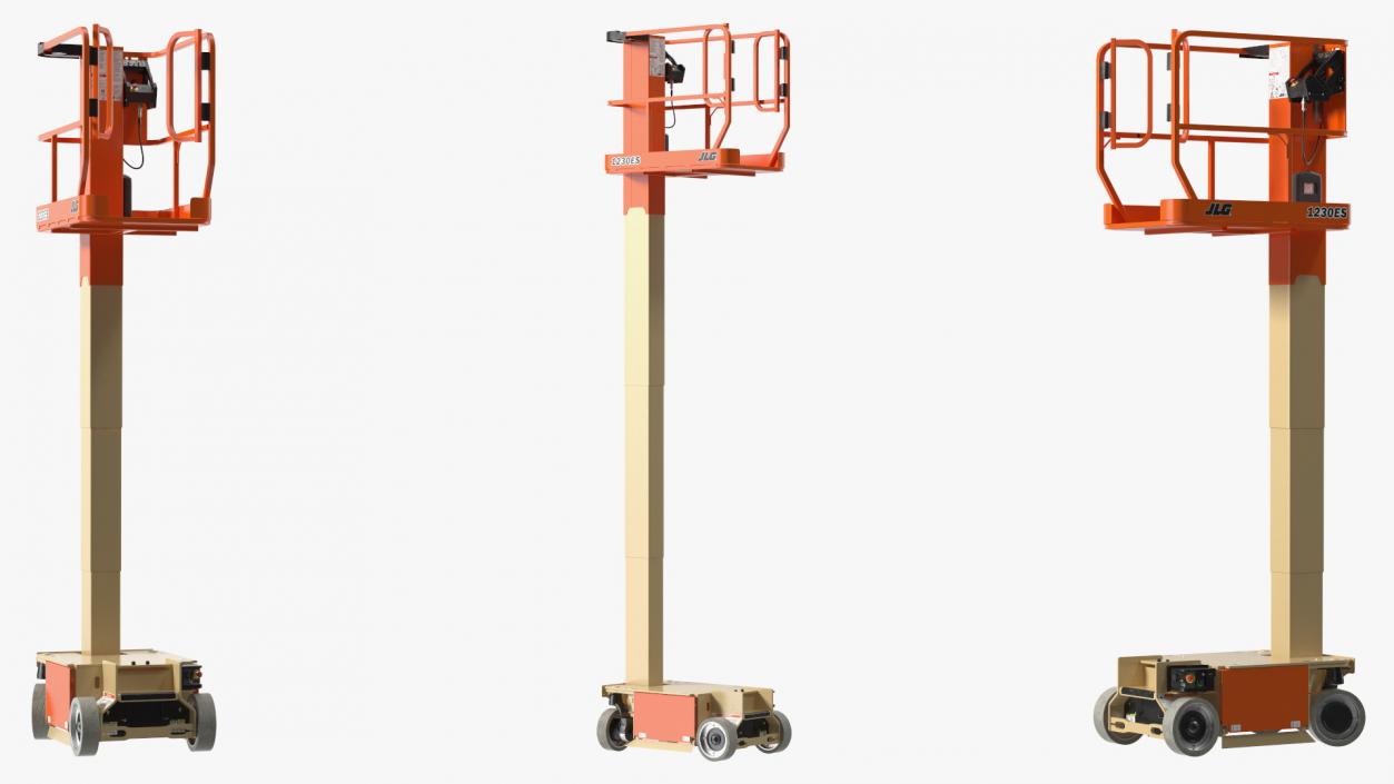 3D model JLG 1230ES Vertical Mast Lift New Rigged