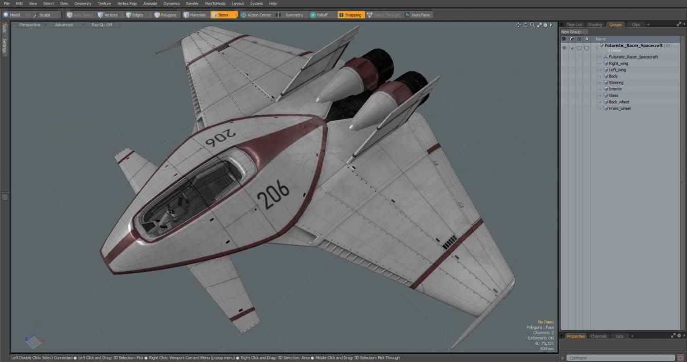 Futuristic Racer Spacecraft 3D