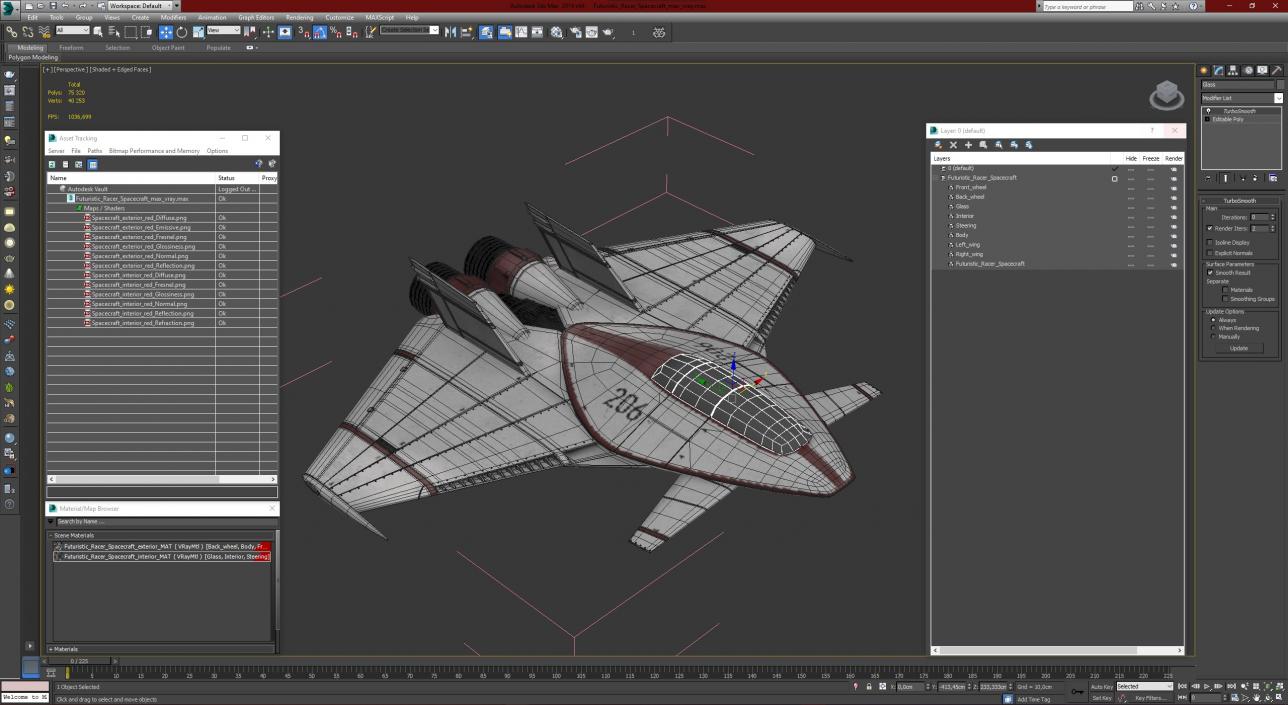 Futuristic Racer Spacecraft 3D