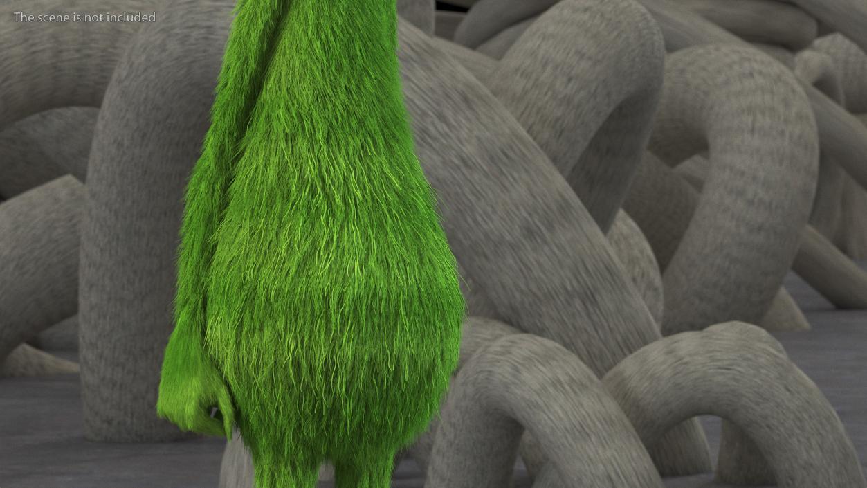 3D model Cartoon Grinch Character with Fur Rigged