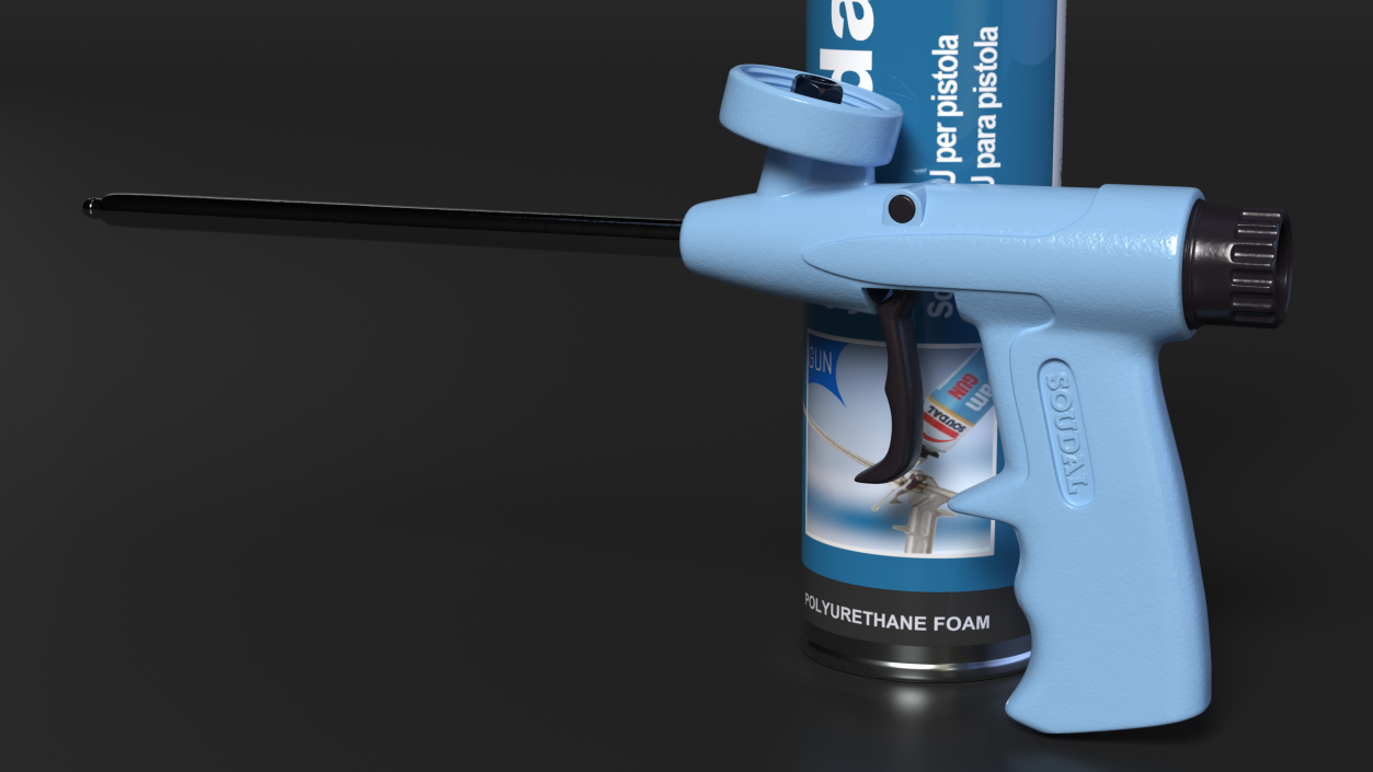 3D model Spray Gun with Foam Can Soudal