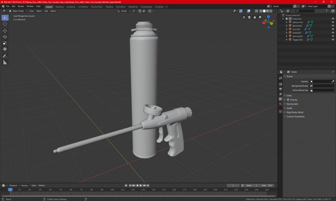 3D model Spray Gun with Foam Can Soudal