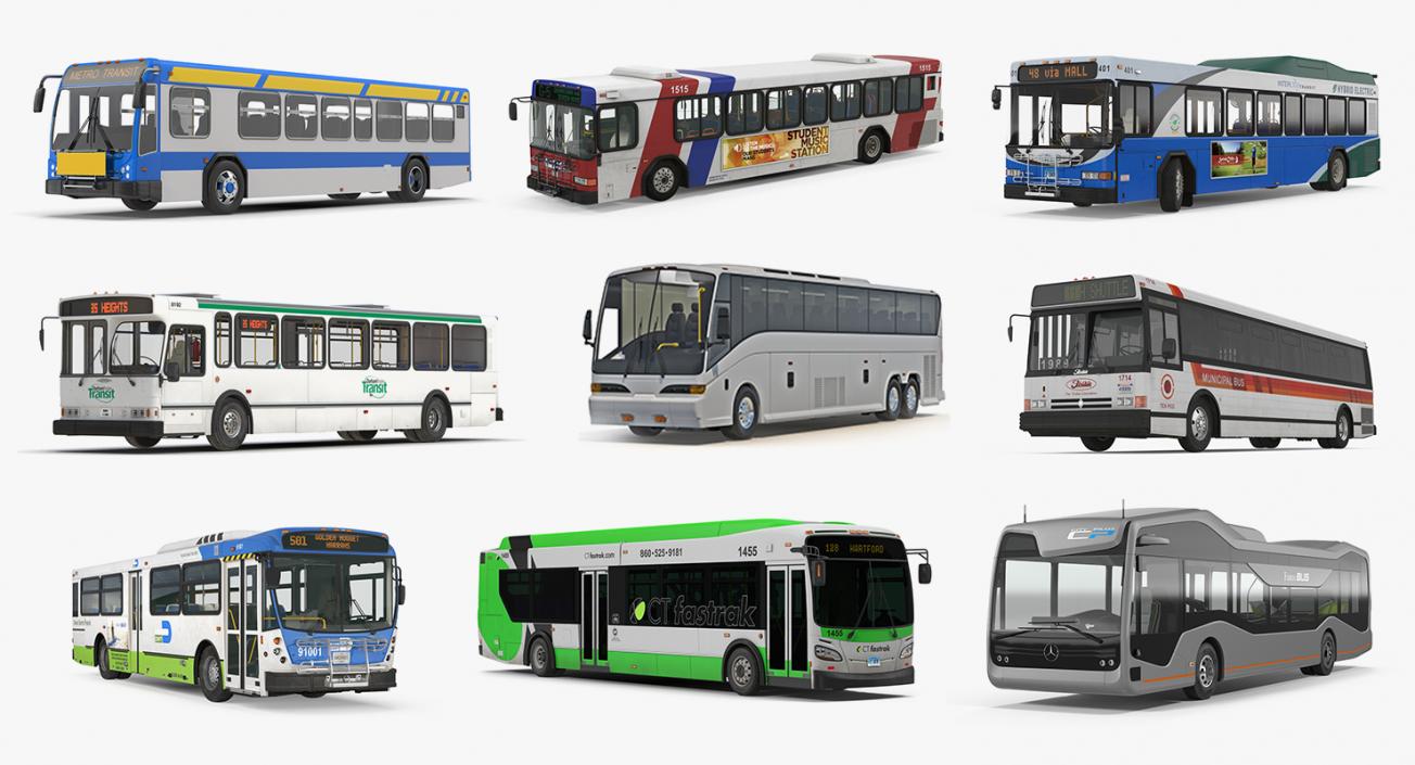 Buses Collection 11 3D model