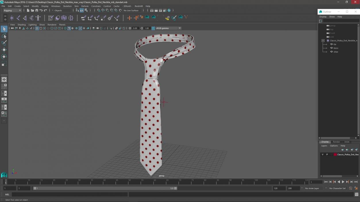 3D model Classic Polka Dot Necktie